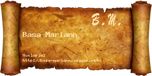 Basa Mariann névjegykártya