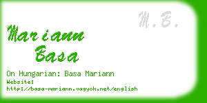 mariann basa business card